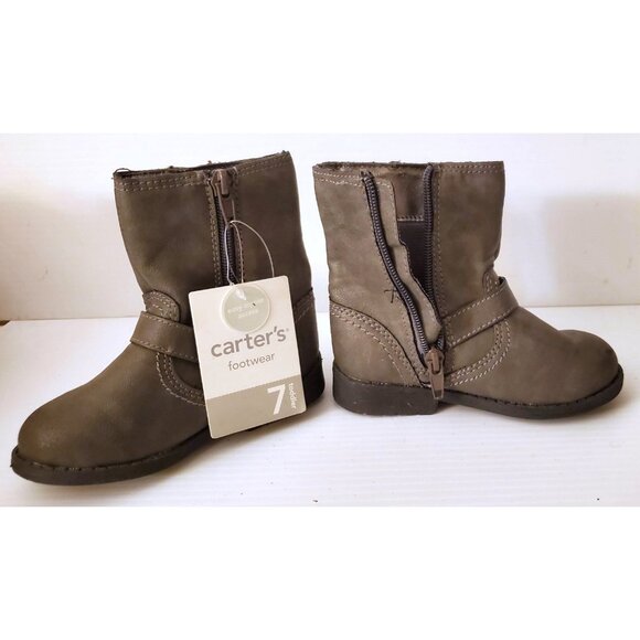 CARTERS GIRL WINTER BOOTS WITH GOLD GLITTER SIZE 7 TODDLER NWT - Picture 4 of 7